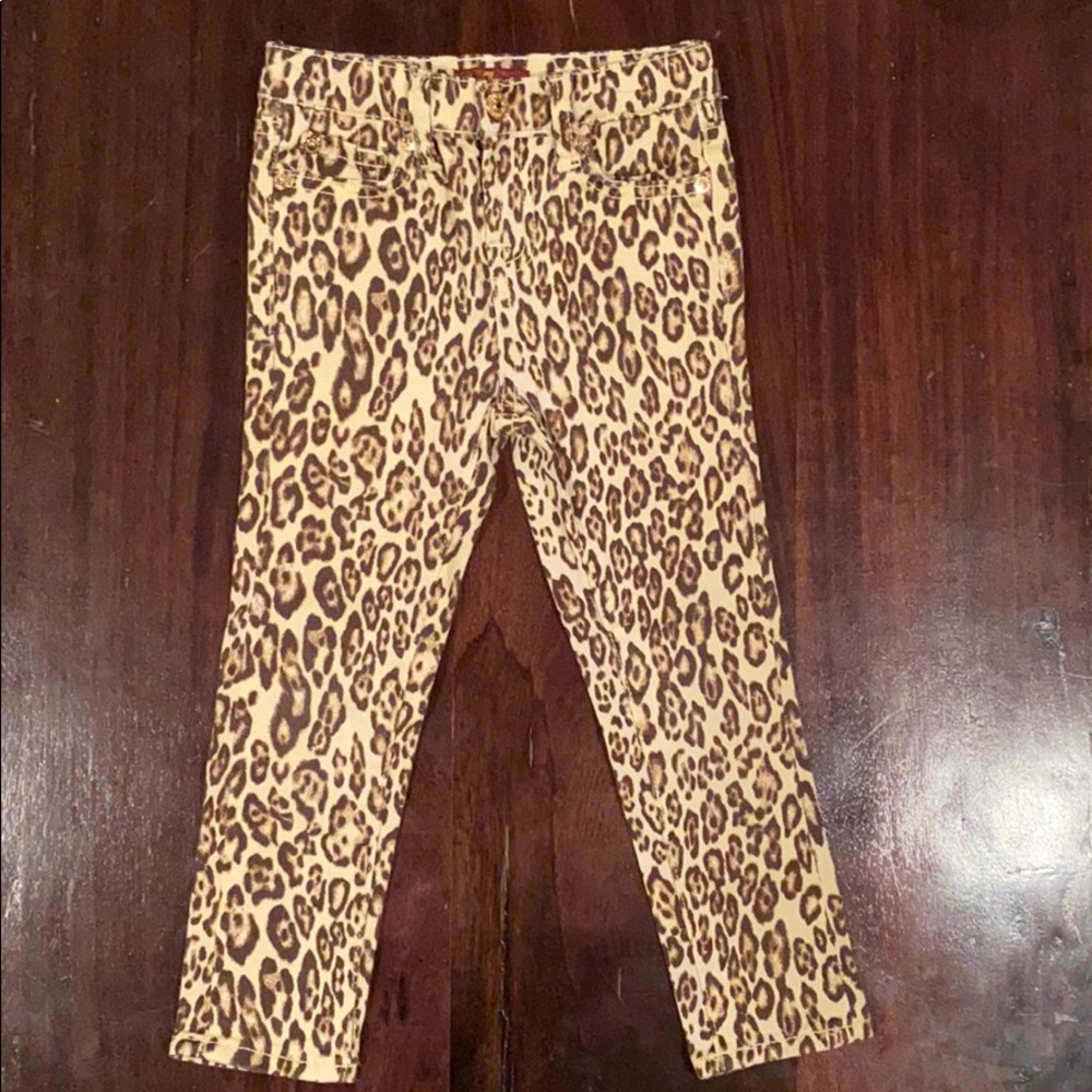 4T Girls 7 for all mankind leopard jeans